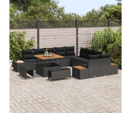 Aia Diivanikomplekt Padjaga 13 Pcs Must Polürooster