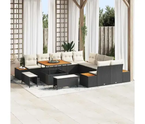 Aia Diivanikomplekt Padjaga 13 Pcs Must Polürooster