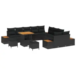 Dārza Dīvānu Komplekts 13 Pcs Melna Poliūtu Rotangpalma Vidaxl Dārza Dīvānu Komplekts 13 Pcs Melna Poliūtu Rotangpalma Vidaxl