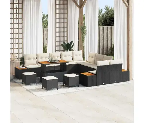 Aia Diivanikomplekt Padjaga 14 Pcs Must Polürooster