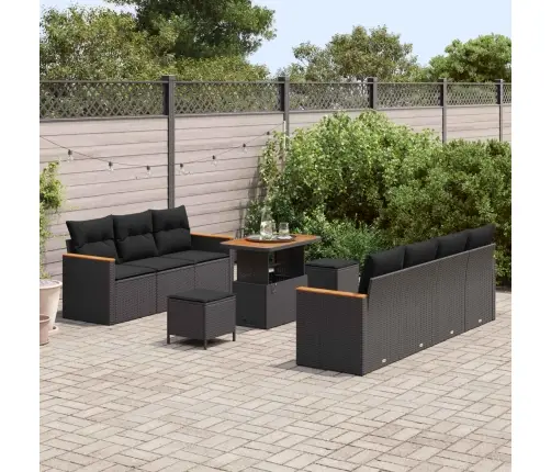 Aia Diivanikomplekt Padjaga 14 Pcs Must Polürotang