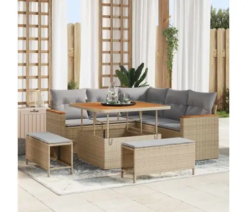 Aia Diivanikomplekt Padjaga 8 Pcs Beež Polürooster