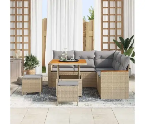 Aia Diivanikomplekt Padjaga 8 Pcs Beež Polürooster