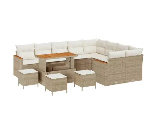 Aia Diivanikomplekt Padjaga Padjaga 13 Pcs Beež Polü Rattan