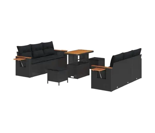 Aia Diivanikomplekt Padjaga 11 Pcs Must Polürotang