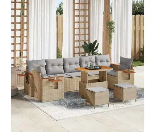 Aia Diivanikomplekt Padjaga 13 Pcs Beež Ja Heledhall Polürotang