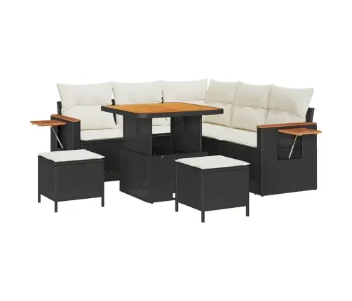 Aia Diivanikomplekt Padjaga 8 Pcs Must Polürooster