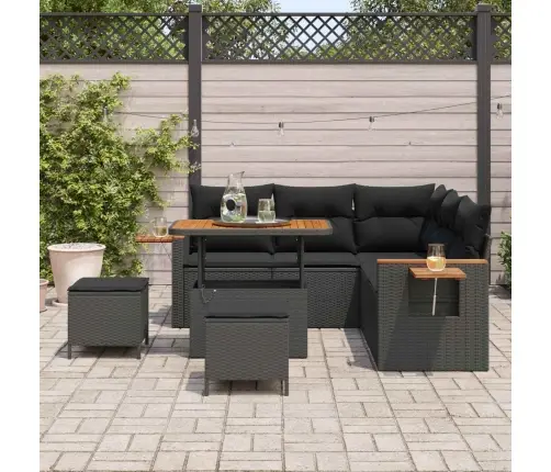 Aia Diivanikomplekt Padjaga 9 Pcs Must Polürotang