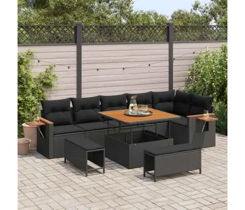 Aia Diivanikomplekt Padjaga 11 Pcs Must Polürotang