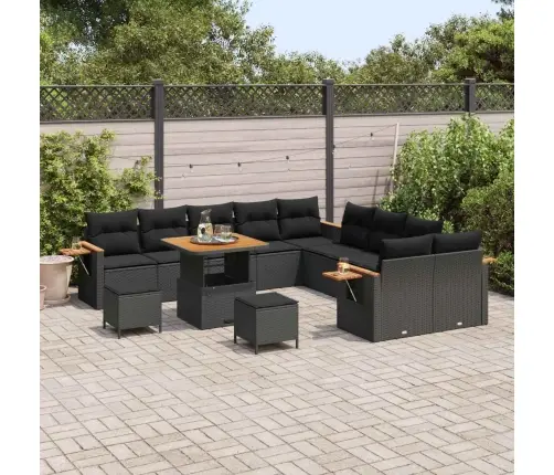 Aia Diivanikomplekt Padjaga 17 Pcs Must Polürotang