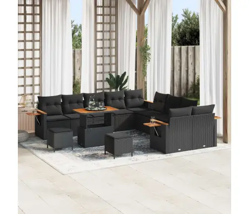 Aia Diivanikomplekt Padjaga 17 Pcs Must Polürotang