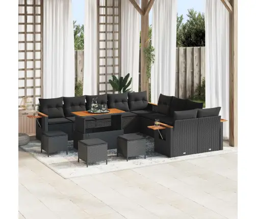 Aia Diivanikomplekt Padjaga 18 Pcs Must Polürotang