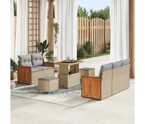 8 Gabalu Dārza Dīvānu Komplekts Ar Spilveniem Bēša Poli Rotangpalma Akācija Vidaxl 8 Gabalu Dārza Dīvānu Komplekts Ar Spilveniem Bēša Poli Rotangpalma Akācija Vidaxl