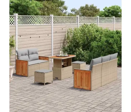 8 Gabalu Dārza Dīvānu Komplekts Ar Spilveniem Bēša Poli Rotangpalma Akācija Vidaxl 8 Gabalu Dārza Dīvānu Komplekts Ar Spilveniem Bēša Poli Rotangpalma Akācija Vidaxl