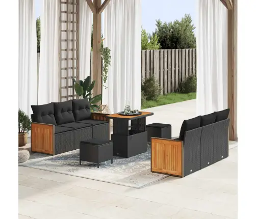 Aia Diivanikomplekt Padjaga 11 Pcs Must Polürotang