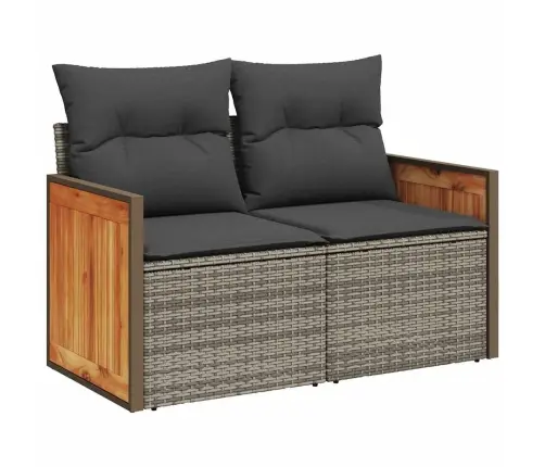 Dārza Dīvānu Komplekts 10 Pcs Pelēka 90 X 55 X 71 Cm Poliratāns Vidaxl