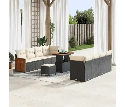 Aia Diivanikomplekt 11 Pcs Must Ja Kreem 90 X 55 X 71 Cm