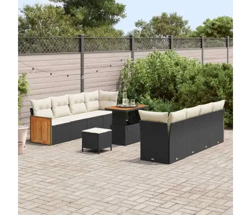 Aia Diivanikomplekt 11 Pcs Must Ja Kreem 90 X 55 X 71 Cm