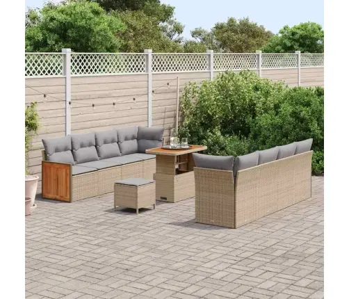 11 Daļu Dārza Dīvānu Komplekts Ar Spilveniem Bēšs Poli Rotangpalma Akācija Vidaxl 11 Daļu Dārza Dīvānu Komplekts Ar Spilveniem Bēšs Poli Rotangpalma Akācija Vidaxl