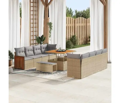 11 Gabalu Dārza Dīvāna Komplekts Ar Spilveniem Bēšs Poli Rotangpalma Akācija Vidaxl 11 Gabalu Dārza Dīvāna Komplekts Ar Spilveniem Bēšs Poli Rotangpalma Akācija Vidaxl