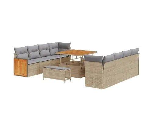 11 Gabalu Dārza Dīvāna Komplekts Ar Spilveniem Bēšs Poli Rotangpalma Akācija Vidaxl 11 Gabalu Dārza Dīvāna Komplekts Ar Spilveniem Bēšs Poli Rotangpalma Akācija Vidaxl