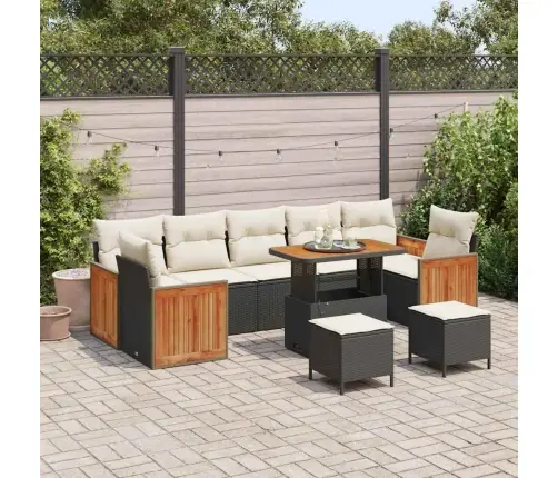 Aia Diivanikomplekt 10 Pcs Must Ja Kreem 90 X 55 X 71 Cm