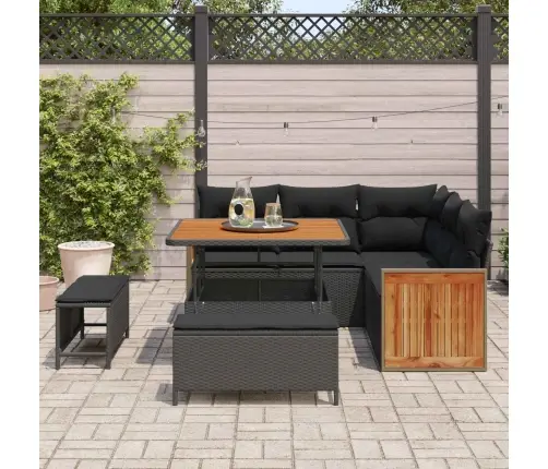 Aia Diivanikomplekt Padjaga 9 Pcs Must Polürotang