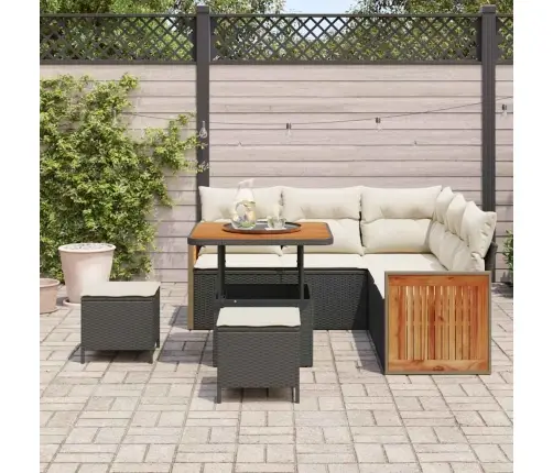 8 Gabalu Dārza Dīvānu Komplekts Ar Spilveniem Melns Poli Rotangpalma Akācija Vidaxl 8 Gabalu Dārza Dīvānu Komplekts Ar Spilveniem Melns Poli Rotangpalma Akācija Vidaxl