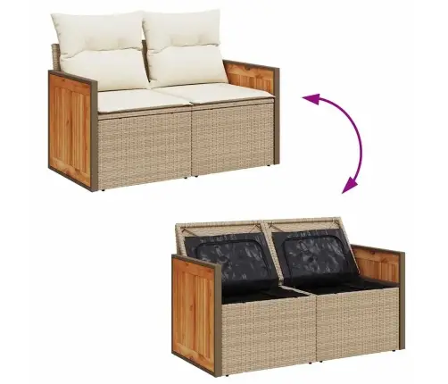 Dārza Dīvānu Komplekts 9 Pcs Beige, Krēmkrāsa 80 X 80 X 71 Cm Vidaxl