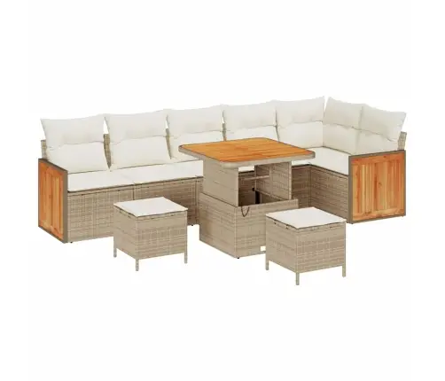 Dārza Dīvānu Komplekts 9 Pcs Beige, Krēmkrāsa 80 X 80 X 71 Cm Vidaxl