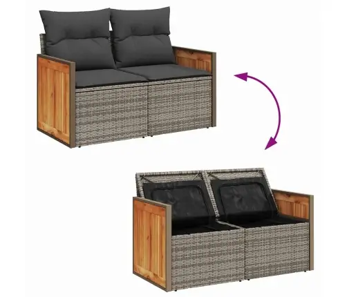 Dārza Dīvānu Komplekts 10 Pcs Pelēks Tumši Pelēks Vidaxl