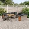 13 Daļu Dārza Dīvānu Komplekts Ar Spilveniem Pelēks Poli Rattan Akācija Vidaxl 13 Daļu Dārza Dīvānu Komplekts Ar Spilveniem Pelēks Poli Rattan Akācija Vidaxl
