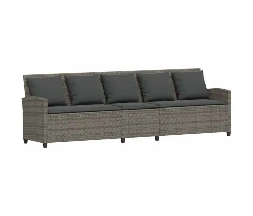 4-Daļīgs Dārza Dīvāna Komplekts Ar Matračiem, Pelēks L-Veida Vidaxl