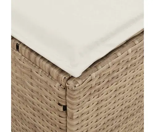 4-Daļīgs Dārza Dīvānu Komplekts, Matrači, Bēša L-Veida Vidaxl