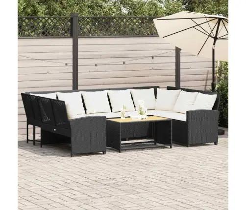 Dārza Dīvāns Ar Spilveniem, Melna Pe Rotangpalma Vidaxl