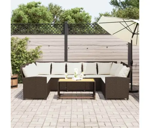 Dārza Dīvāns Ar Spilveniem, Brūna Pe Rotangpalma Vidaxl