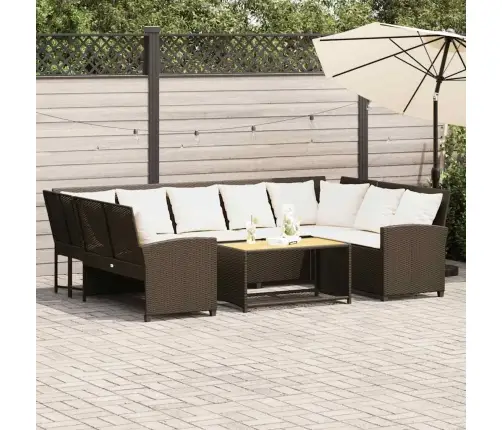 Dārza Dīvāns Ar Spilveniem, Brūna Pe Rotangpalma Vidaxl