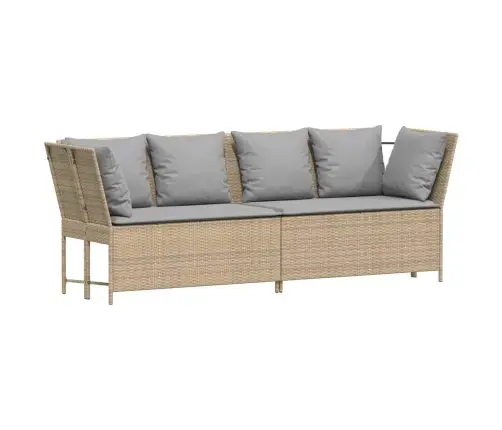 Sodo Sofa Su Pagalvėlėmis, Smėlio, Poliratanas