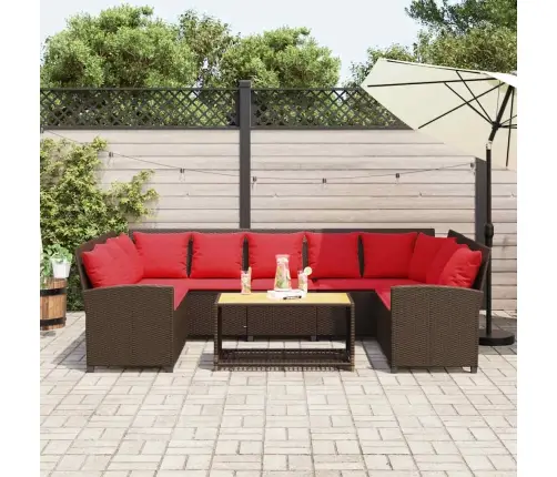 Dārza Dīvāns Ar Spilveniem, Brūna Pe Rotangpalma Vidaxl