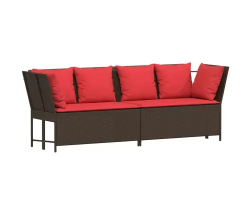 Dārza Dīvāns Ar Spilveniem, Brūna Pe Rotangpalma Vidaxl