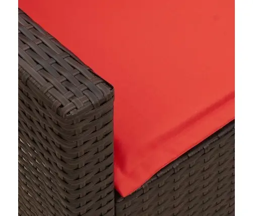 Dārza Dīvāns Ar Spilveniem, Brūna Pe Rotangpalma Vidaxl