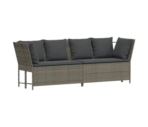 4-Daļīgs Dārza Dīvāna Komplekts Ar Matračiem, Pelēks Pe Pinums Vidaxl