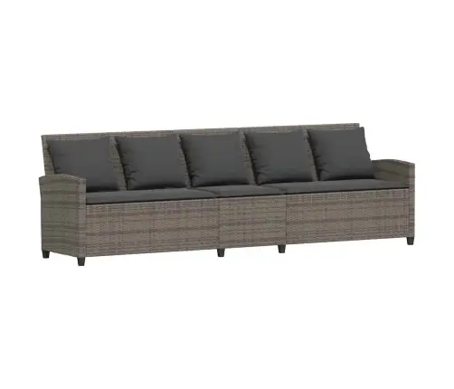 4-Daļīgs Dārza Dīvāna Komplekts Ar Matračiem, Pelēks Pe Pinums Vidaxl