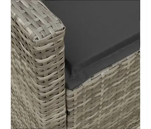 4-Daļīgs Dārza Dīvāna Komplekts Ar Matračiem, Pelēks Pe Pinums Vidaxl