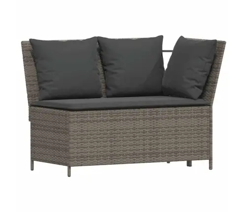 Sofos Komplektas Su Pagalvėlėmis, 3 Dalių, Pilkas, Poliratanas