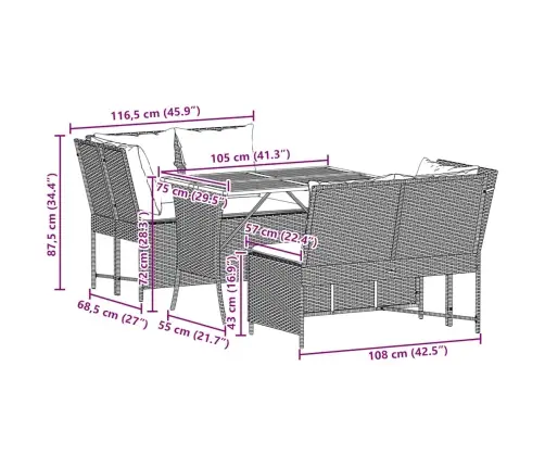 3-Osaline Aiadiivani Komplekt Patjadega, Beež, Polürotang