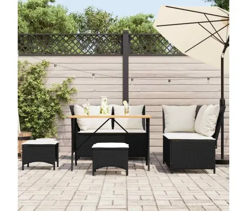 5-Daļīgs Dārza Dīvāna Komplekts Ar Matračiem, Pe Rotangpalma Vidaxl