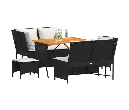 5-Daļīgs Dārza Dīvāna Komplekts Ar Matračiem, Pe Rotangpalma Vidaxl