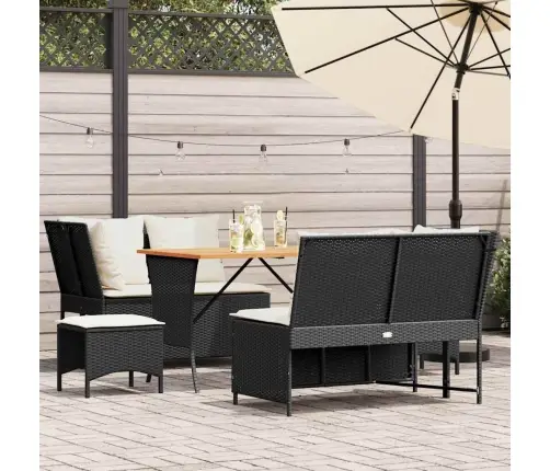 5-Daļīgs Dārza Dīvāna Komplekts Ar Matračiem, Pe Rotangpalma Vidaxl