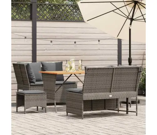 5-Osaline Aiamööblikomplekt Istmepatjadega, Polürotang, Hall